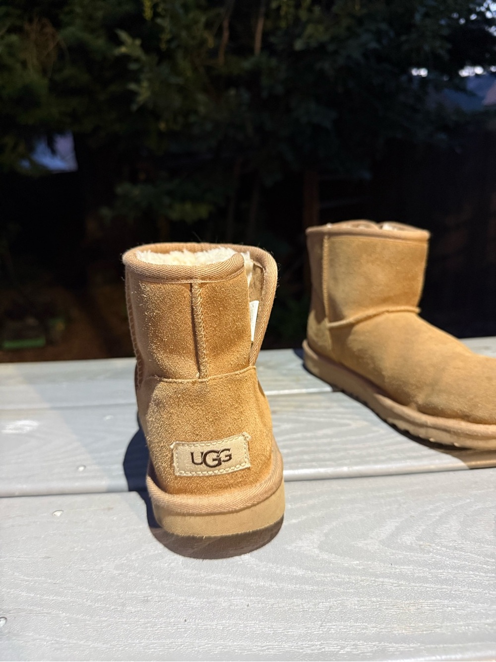 UGG Kids Short Shearling Boots in Chestnut Tan